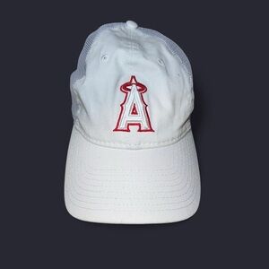 Los Angeles Angels New Era 9TWENTY Trucker Hat Adjustable White Mesh